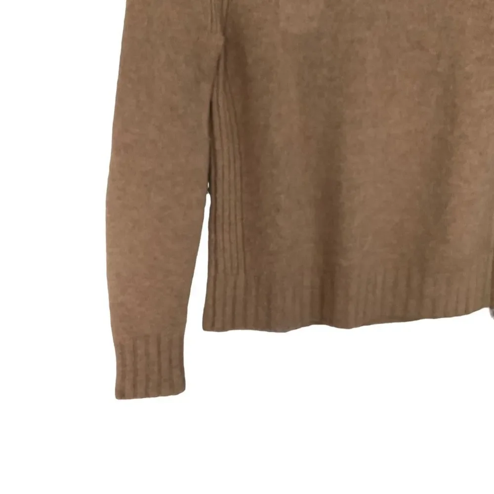 J. Crew Camel Tan Wool Blend Supersoft Yarn Mock Neck Long Sleeve Sweater Size M